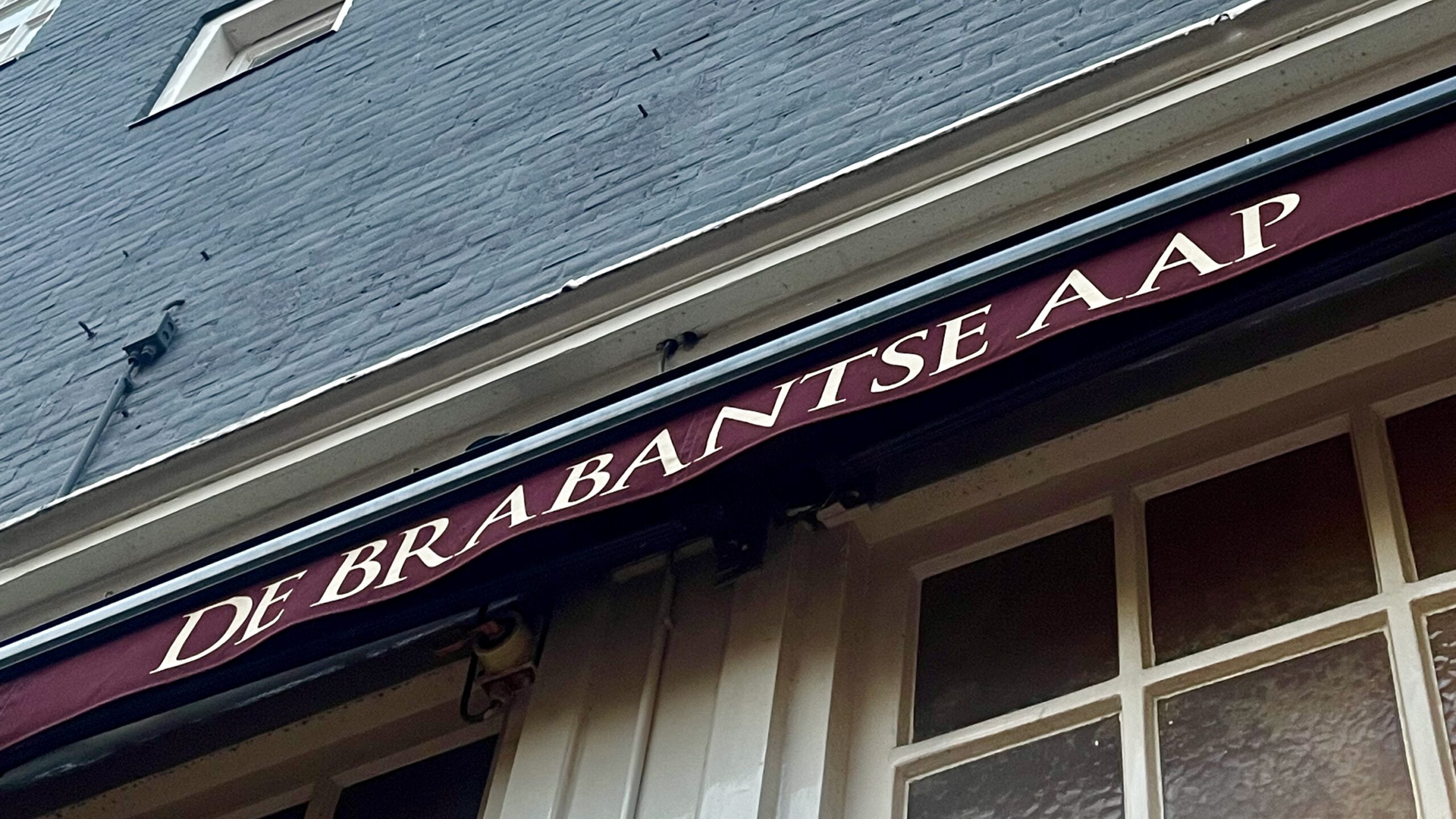 De Brabantse Aap Amsterdam exterior sign at Spui, historic pub and restaurant in the heart of Amsterdam
