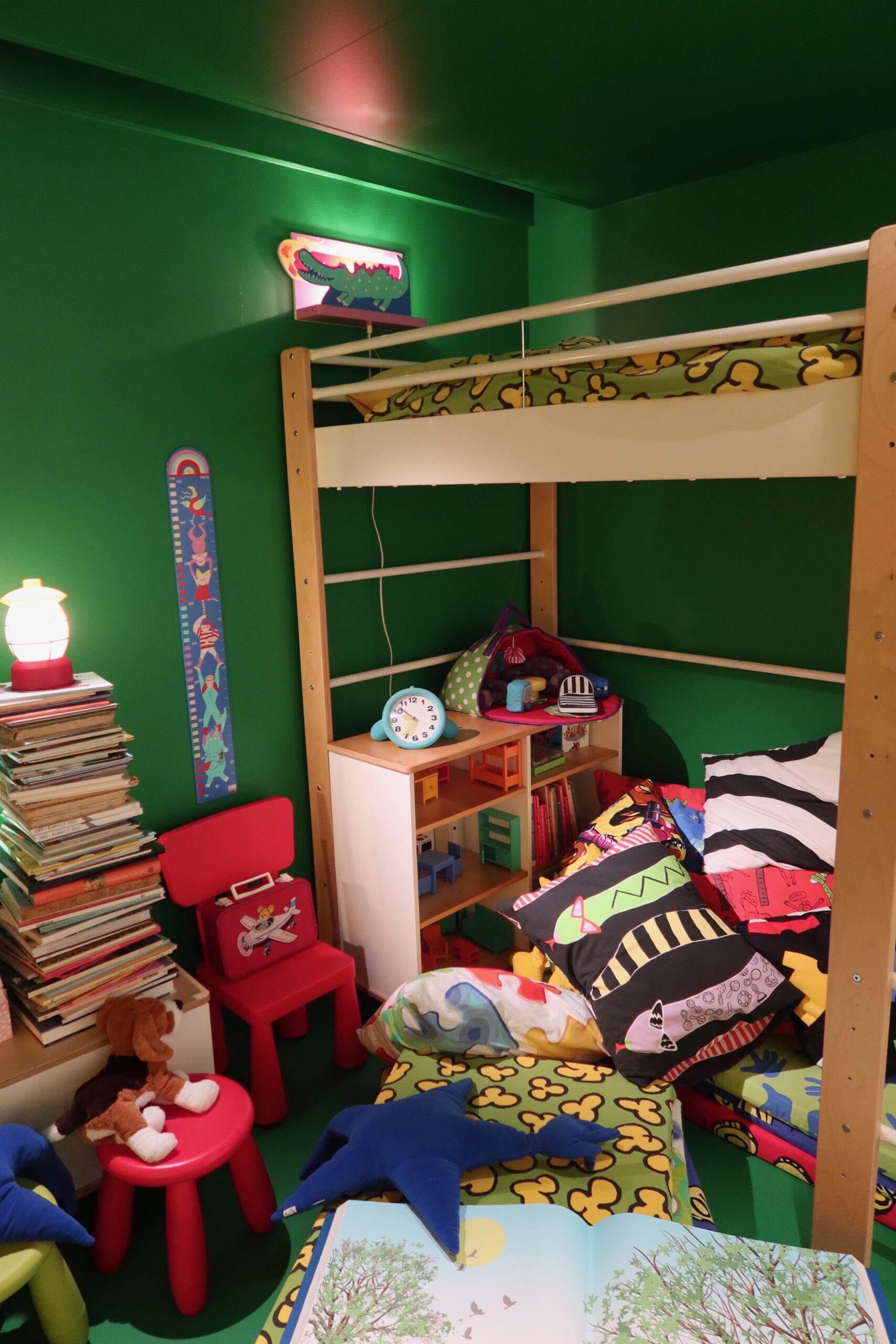 IKEA Museum Älmhult interior, colorful children’s bedroom display showcasing playful IKEA design and family living
