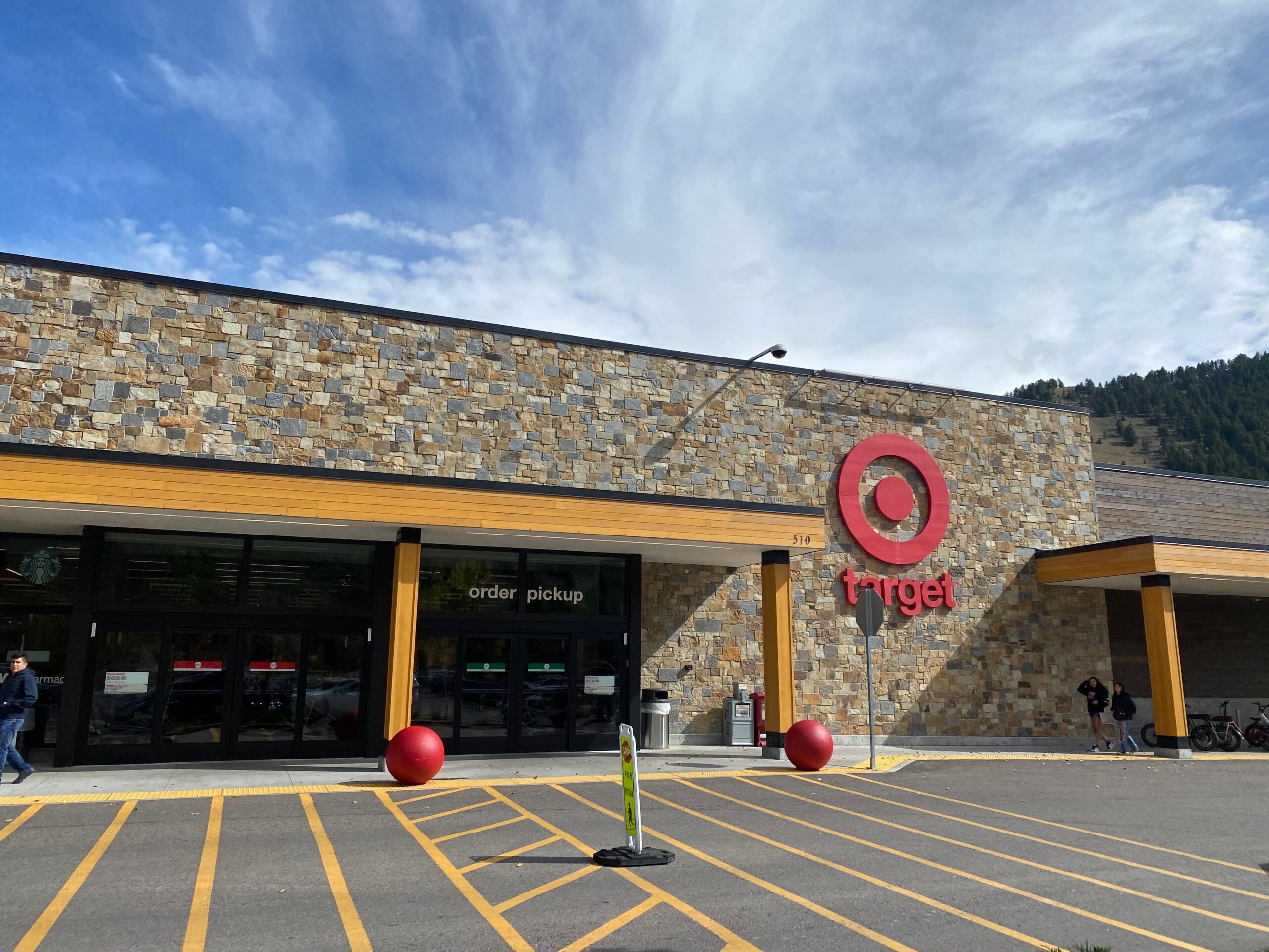 Target Jackson Hole Wyoming store exterior along Highway 89, popular road trip stop with Starbucks near Yellowstone National Park