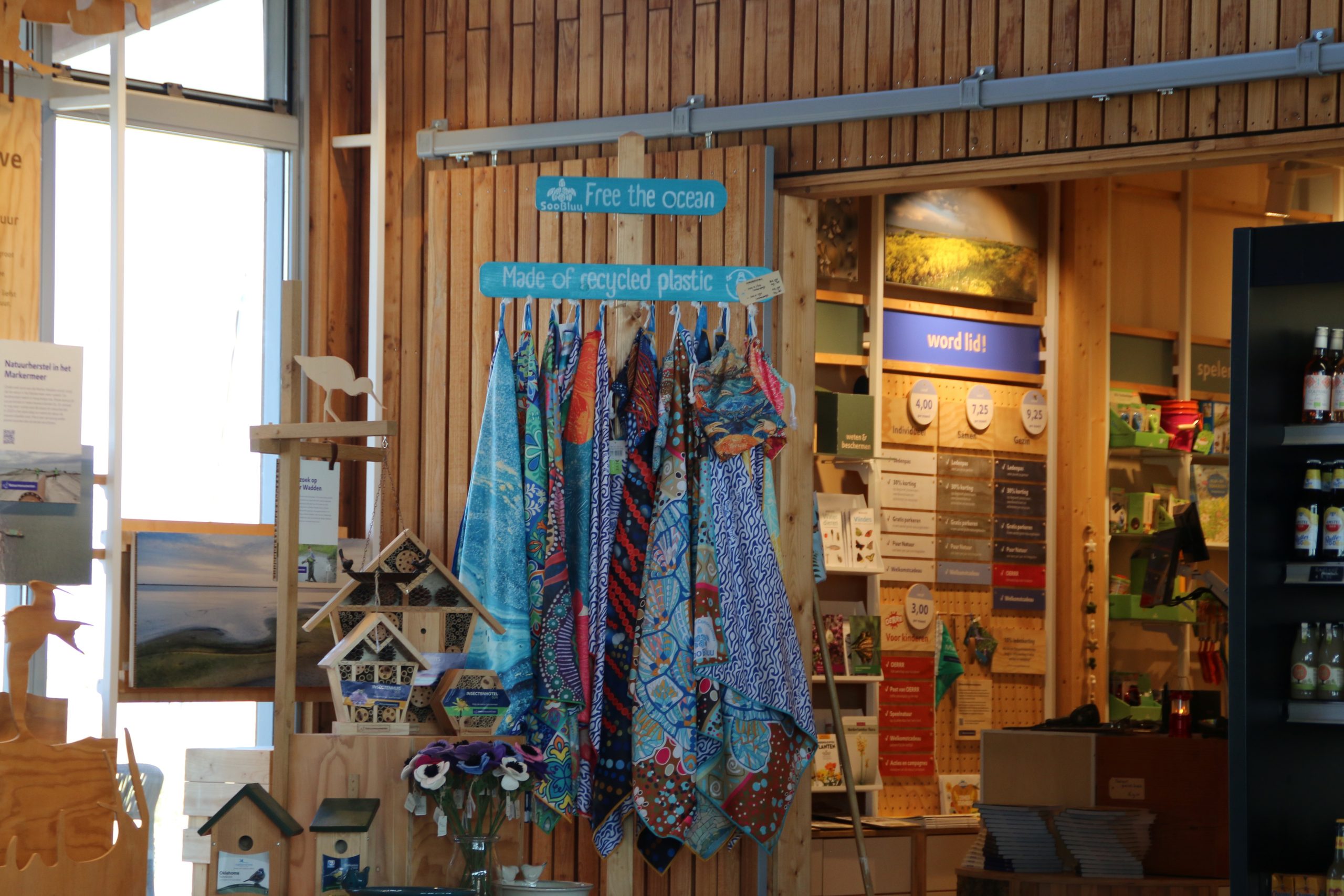 Marker Wadden island visit inside Eilandpaviljoen Marker Wadden with a small gift shop and sustainable souvenirs